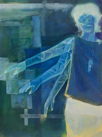 (you've got the power now) / 2025 / oil on wood panel / 16" x 20"